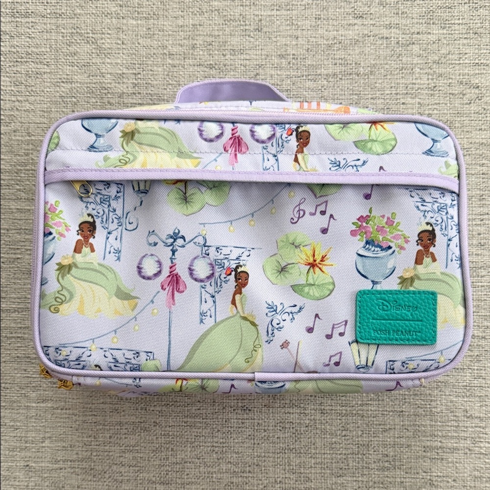 Posh Peanut Disney Princess Tiana Lavender Green Print Kids Lunch Bag